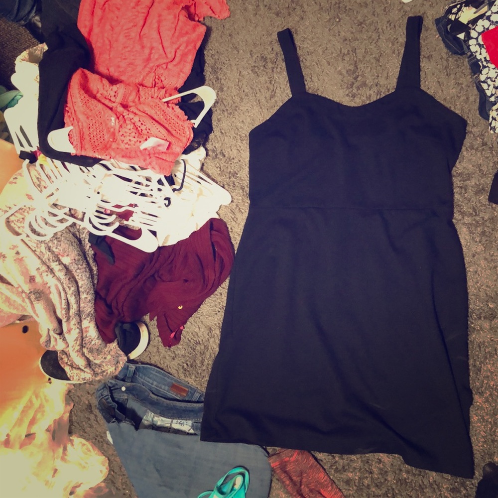 Black mini dress size large old navy